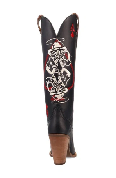Dingo Womens King Of Clubs Stacked Heel Cowboy Boots