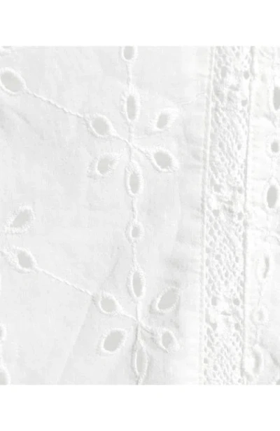 Lands' End Plus Size Short Sleeve Mixed Media Eyelet Top