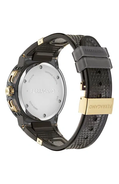 Ferragamo F-80 Translucent Watch In Transparent Red
