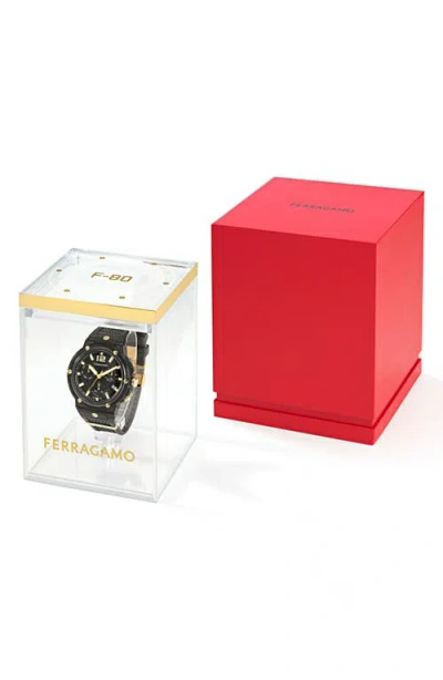 Ferragamo F-80 Translucent Watch In Transparent Red