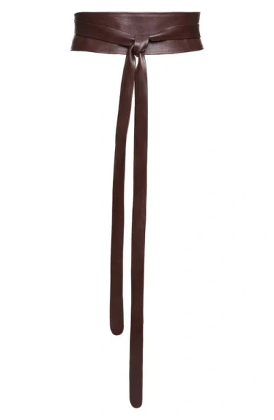 Ada Leather Wrap Belt In Brown