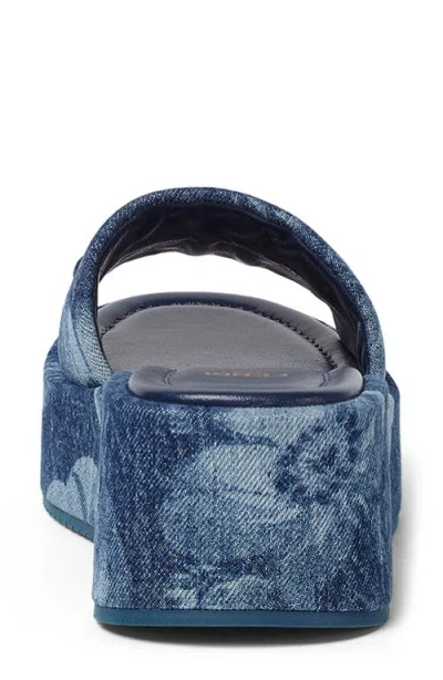 Fendi Sunny Slides With Open Toe And Platform Sole In Blue