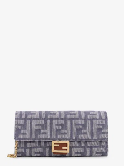Fendi Continental With Chain Baguette Wallet In Purple