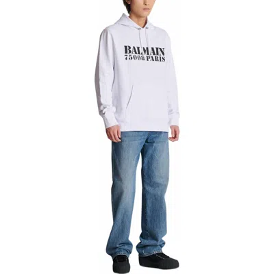Balmain Stamped Cotton Hoodie Pocket