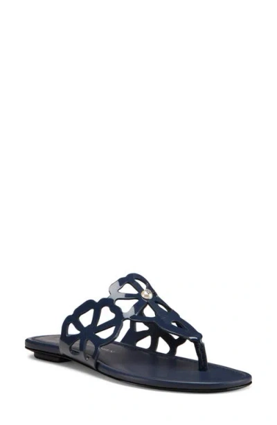 Stuart Weitzman Jasmine Patent Cutout Thong Sandals