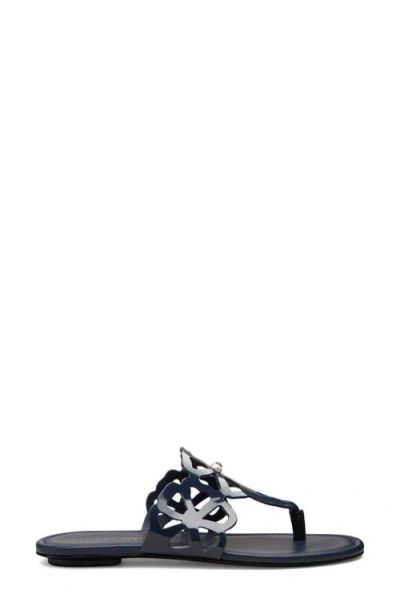 Stuart Weitzman Jasmine Patent Cutout Thong Sandals
