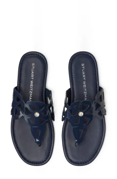 Stuart Weitzman Jasmine Patent Cutout Thong Sandals