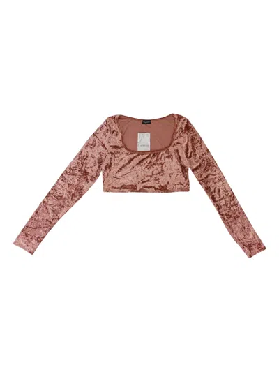 Callipygian Crushed Velvet T-shirt In Pink