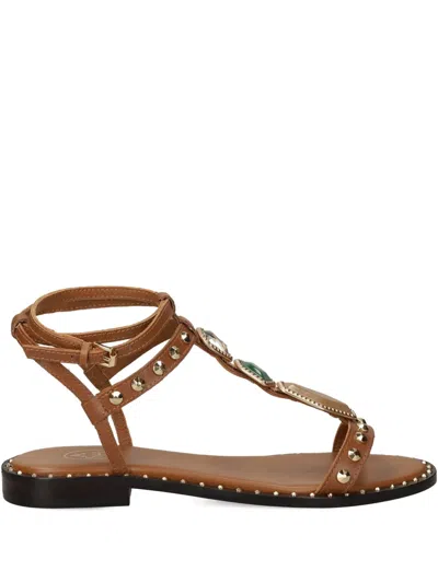 Ash Woman Sandals Brown Size 6 Leather In Brown