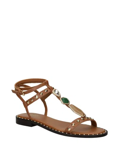 Ash Woman Sandals Brown Size 6 Leather In Brown