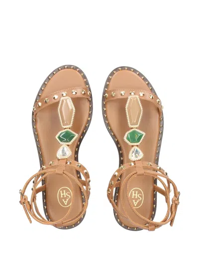 Ash Woman Sandals Brown Size 6 Leather In Brown