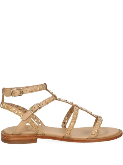 Ash Stud-embellished Strappy Sandals In Neutral