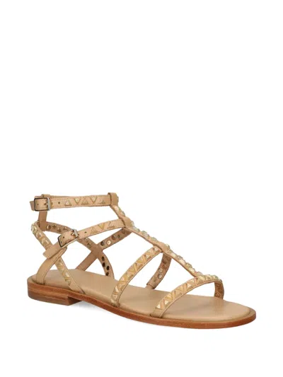 Ash Stud-embellished Strappy Sandals In Neutral