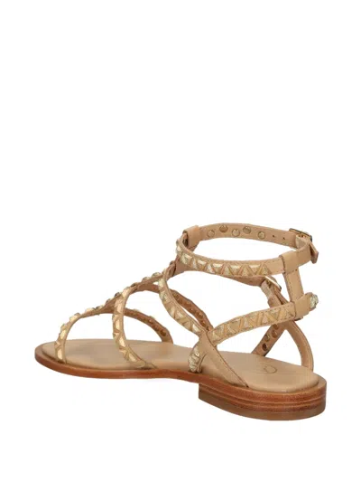 Ash Stud-embellished Strappy Sandals In Neutral