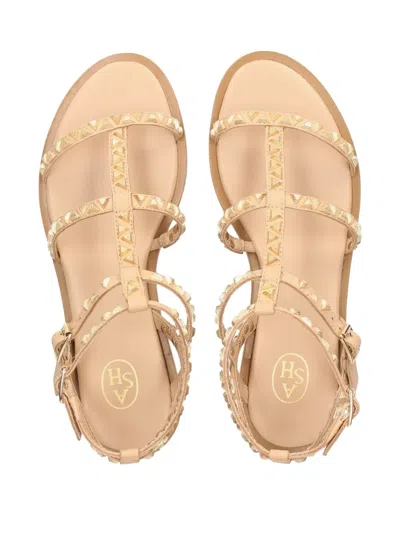 Ash Stud-embellished Strappy Sandals In Neutral