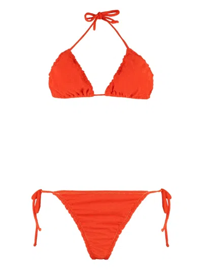 Reina Olga Women's Concetta Triangle Bra Bikini In Orange