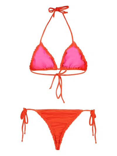 Reina Olga Women's Concetta Triangle Bra Bikini In Orange