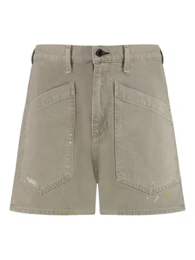 Askk Ny Cotton Denim Shorts In Green