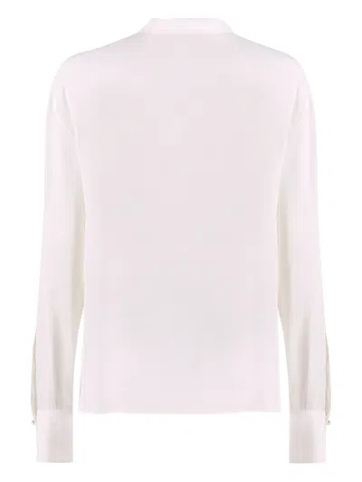 Genny Creased Pleated Shirt With Pussy-bow Collar