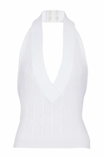 Balmain Cable Knit Halterneck Cropped Top
