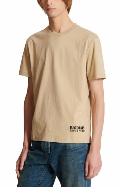 Balmain Stamp Printed T-shirt In Brown