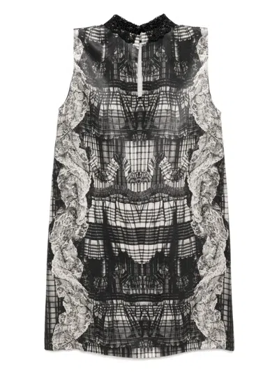 Pre-owned Miu Miu Trompe L'oeil Print Mini Shift Dress