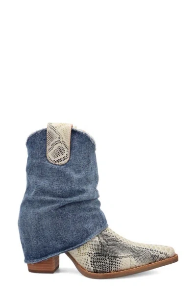 Dingo Womens Denim Dream Block Heel Cowboy Boots