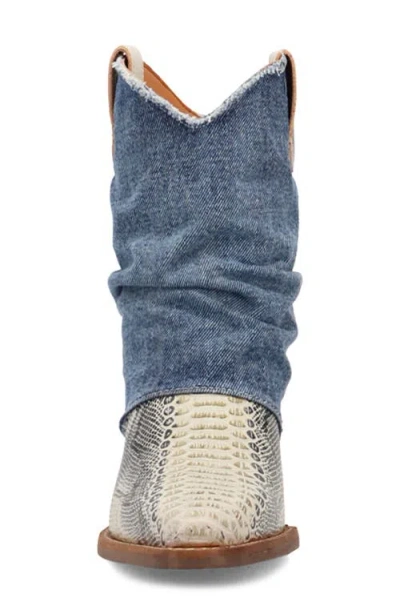 Dingo Womens Denim Dream Block Heel Cowboy Boots
