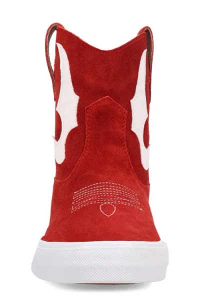 Dingo Womens Ollie Flat Heel Cowboy Boots In Red