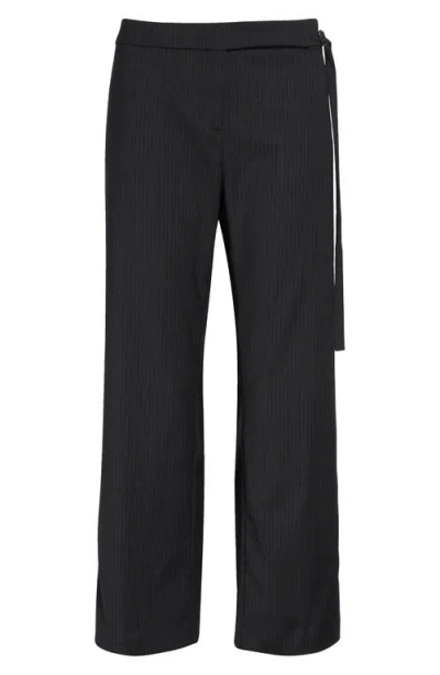 Paloma Wool Bigas Pinstripe Tie Detail Straight Leg Crop Trousers