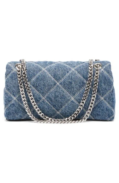 Marc Jacobs Mini Quilted Denim Dual Chain Shoulder Bag In Blue