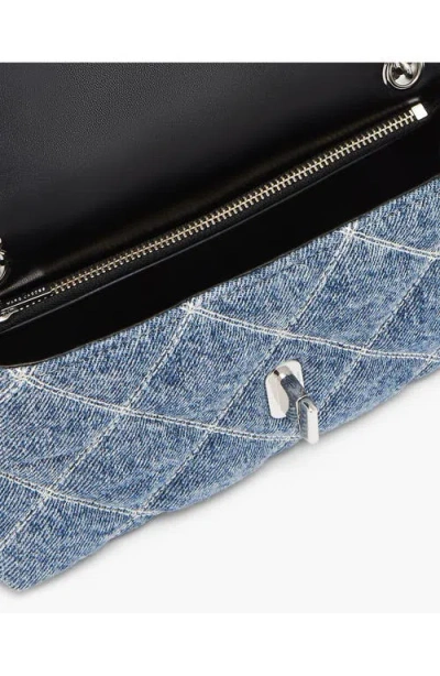 Marc Jacobs Mini Quilted Denim Dual Chain Shoulder Bag In Blue