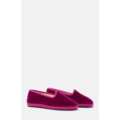 Scarosso Valentina Velvet Flat Shoes In Pink