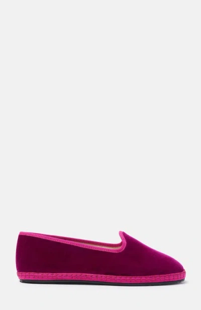 Scarosso Valentina Velvet Flat Shoes In Pink