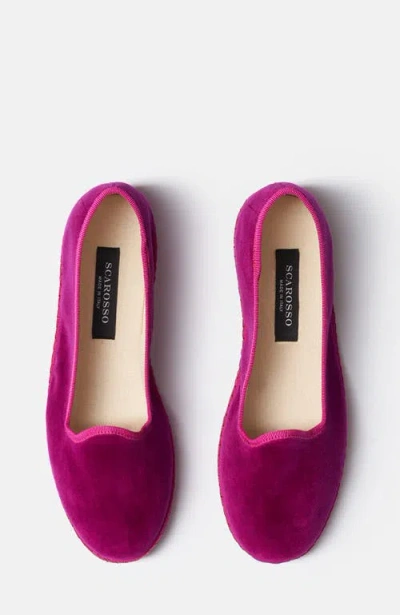 Scarosso Valentina Velvet Flat Shoes In Pink