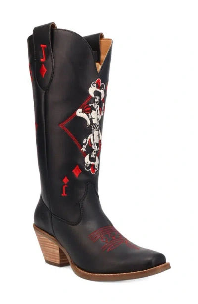 Dingo Womens Jack Of Diamonds Stacked Heel Cowboy Boots