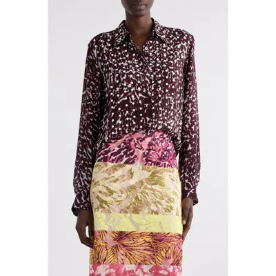 Dries Van Noten Chowy Mixed Print Button-up Shirt