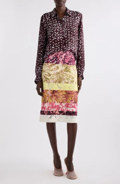 Dries Van Noten Chowy Mixed Print Button-up Shirt