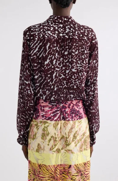 Dries Van Noten Chowy Mixed Print Button-up Shirt
