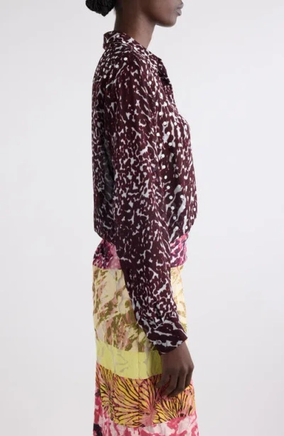 Dries Van Noten Chowy Mixed Print Button-up Shirt