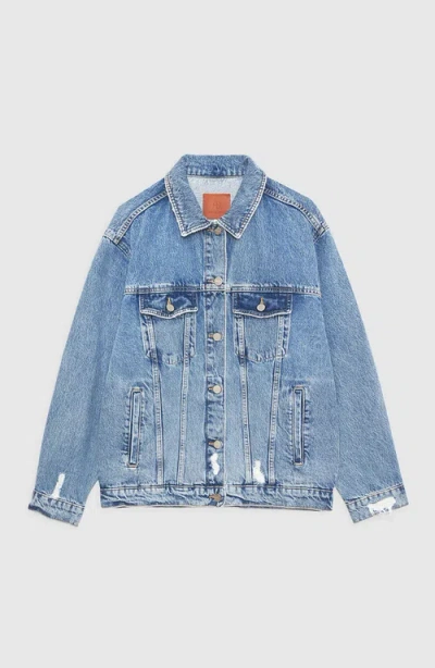 Anine Bing Rory Denim Jacket In Vintage Blue