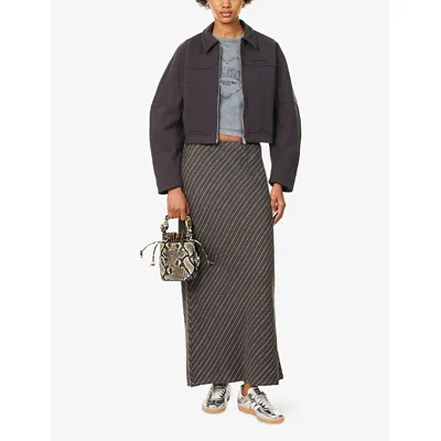 Ganni Collared Neck Panel Detailing Bomber Jacket