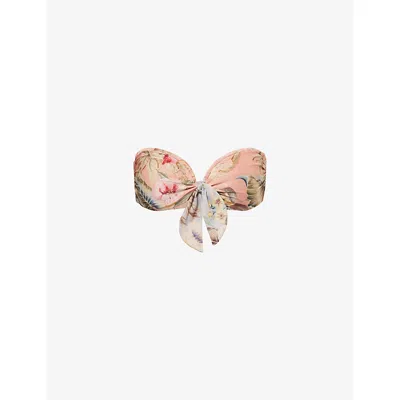 Zimmermann Womens Pink Multi Floral Coco Scarf-tie Bikini Top Xs