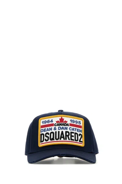 Dsquared2 Dsquared Navy Blue Cotton Baseball Cap In Blue