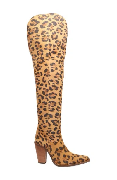 Dingo Womens Diva Stacked Heel Cowboy Boots In Animal Print