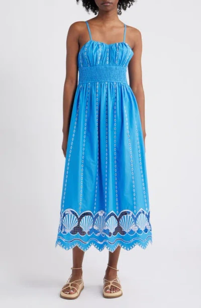 Rails Murano Embroidered Eyelet Cotton Sundress In Blue