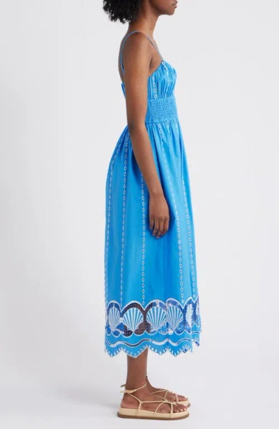 Rails Murano Embroidered Eyelet Cotton Sundress In Blue