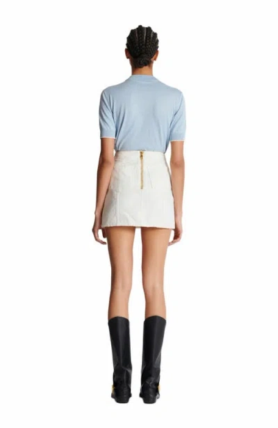 Balmain Canvas Skirt In White
