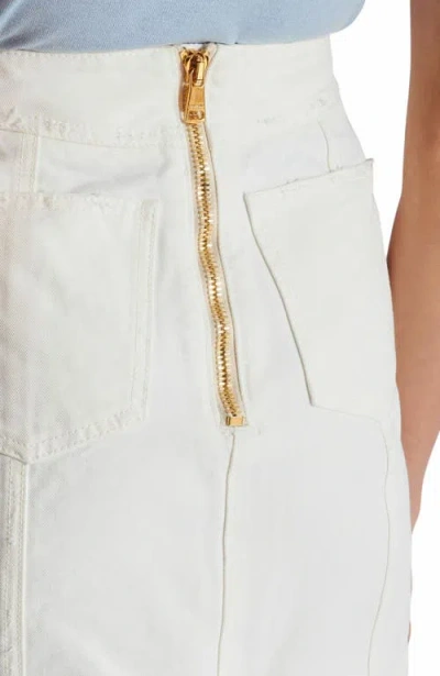 Balmain Canvas Skirt In White