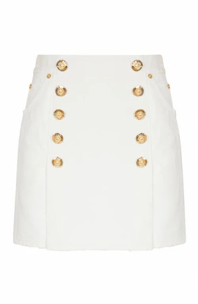 Balmain Canvas Skirt In White